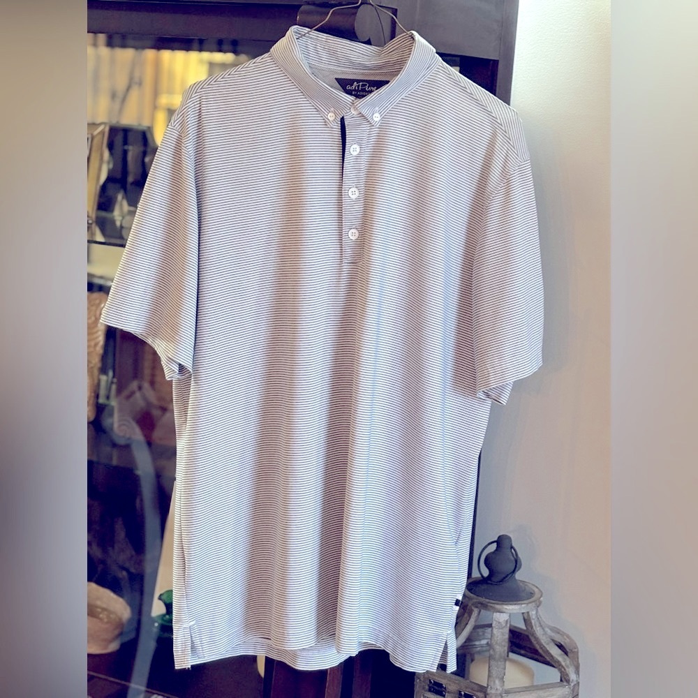 Adidas Adi-Pure Golf Polo Shirt. Men’s Sz-L Gray | White Neutral. Lightweight.